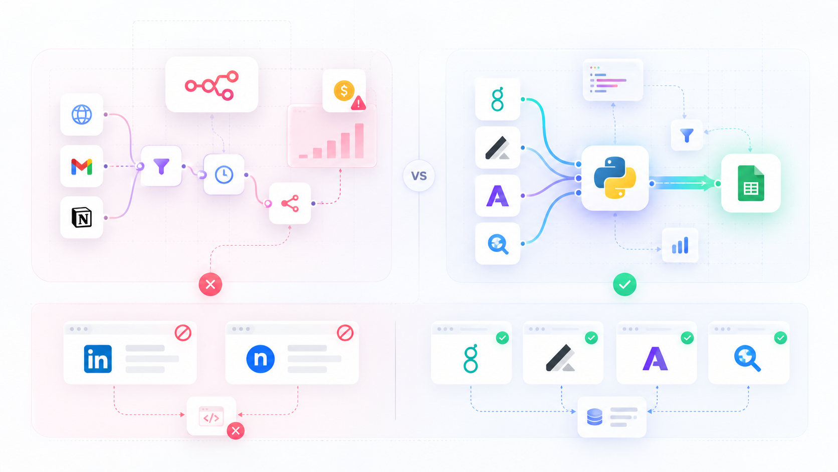 infographic showing a workflow for automating job discovery and tracking