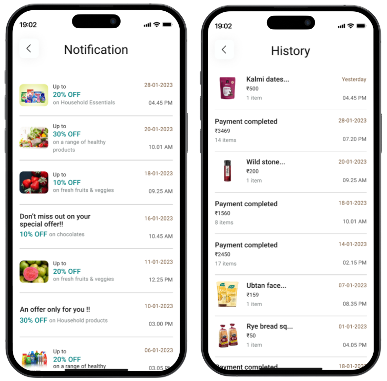 Mobile app screen